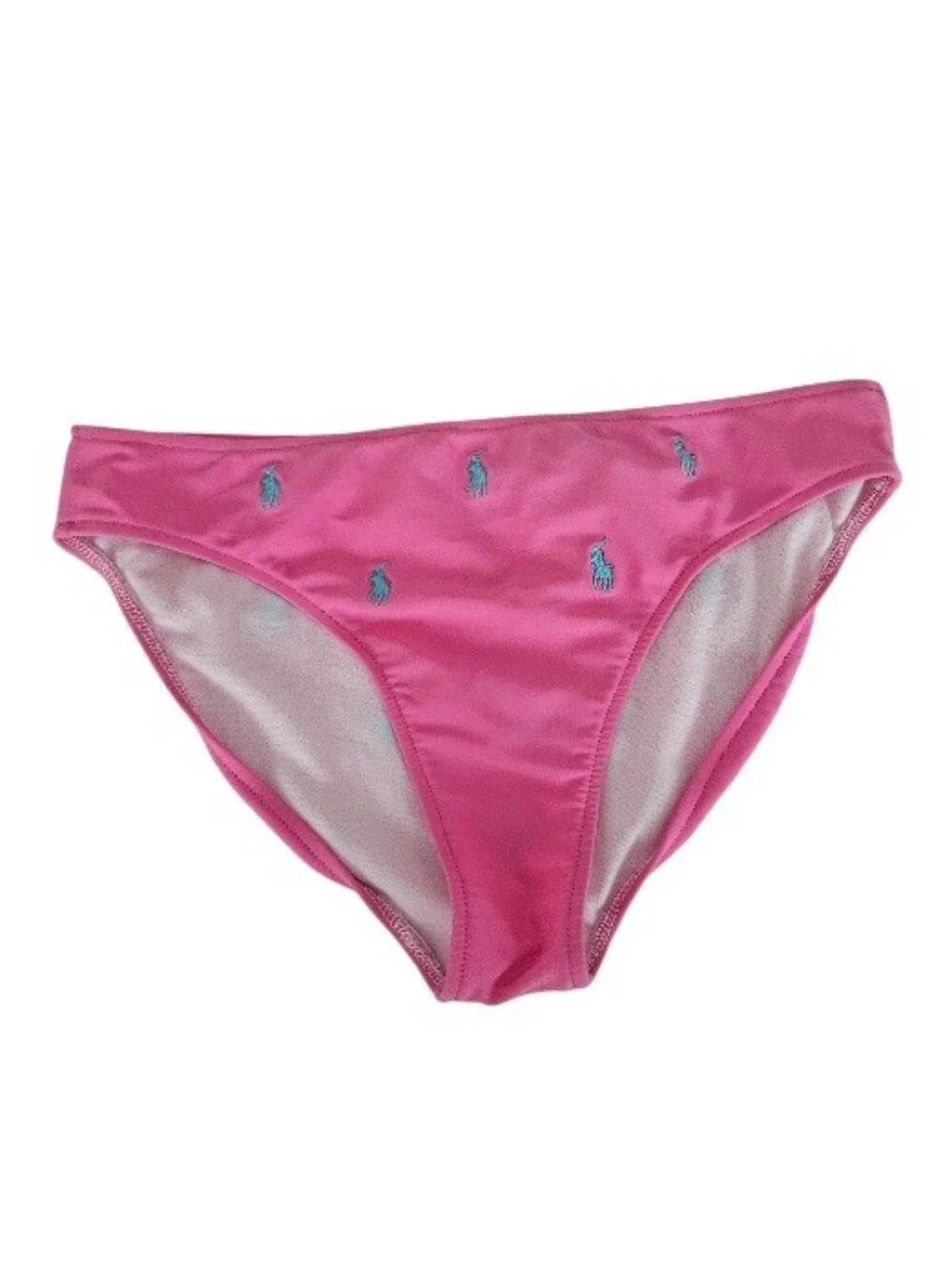 Ralph Lauren Hot Pink Bikini Bottoms with Blue Pony Embroidery - Picture 4 of 4
